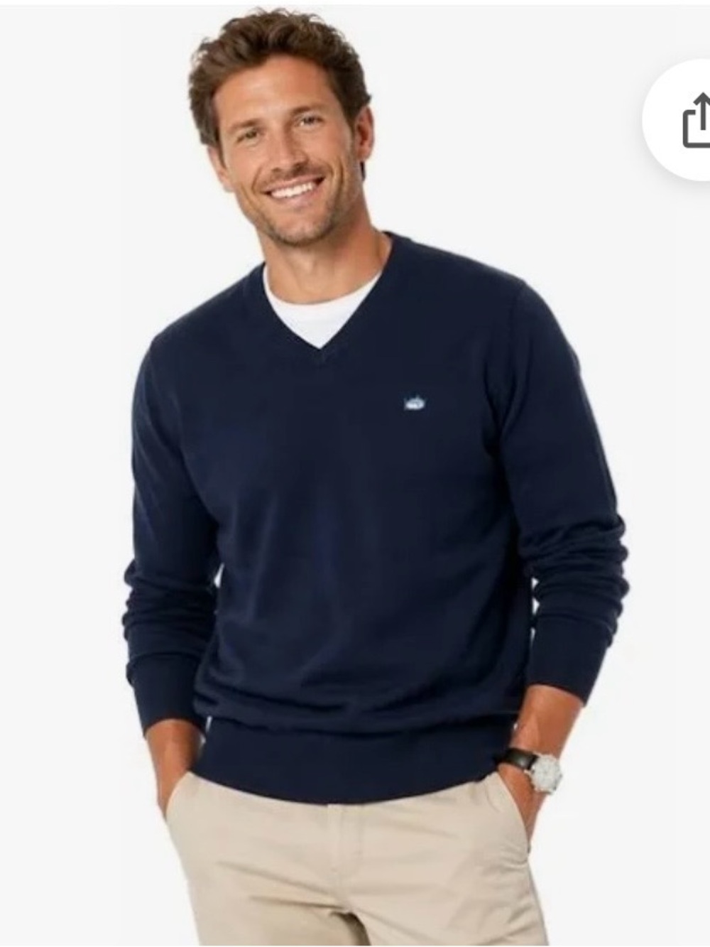 NWT Southern Tide Men's Black V-Neck Sweater - Classic Knit size L